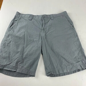 Columbia Men's 34 Gray Chino Shorts Casual 100% Cotton